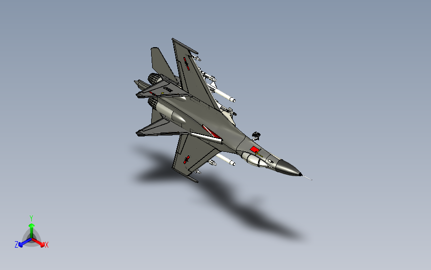 歼-11战斗机模型3D图纸  UG设计