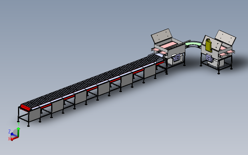 食品加工清洗输送线3D图纸 Solidworks设计