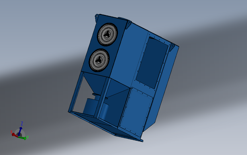 双滤筒除尘器soldiworks 