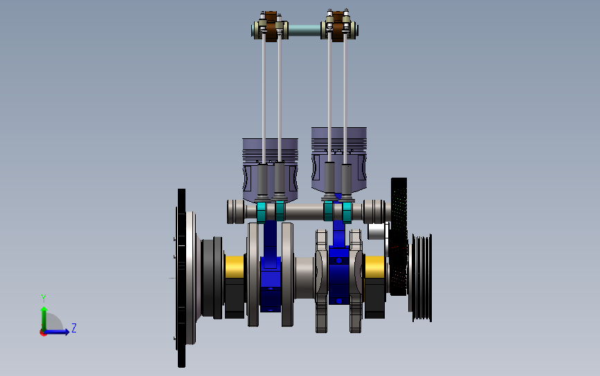 2100柴油机曲轴系设计（sw13+论文+cad）_SOLIDWORKS 2013_模型图纸下载 – 懒石网