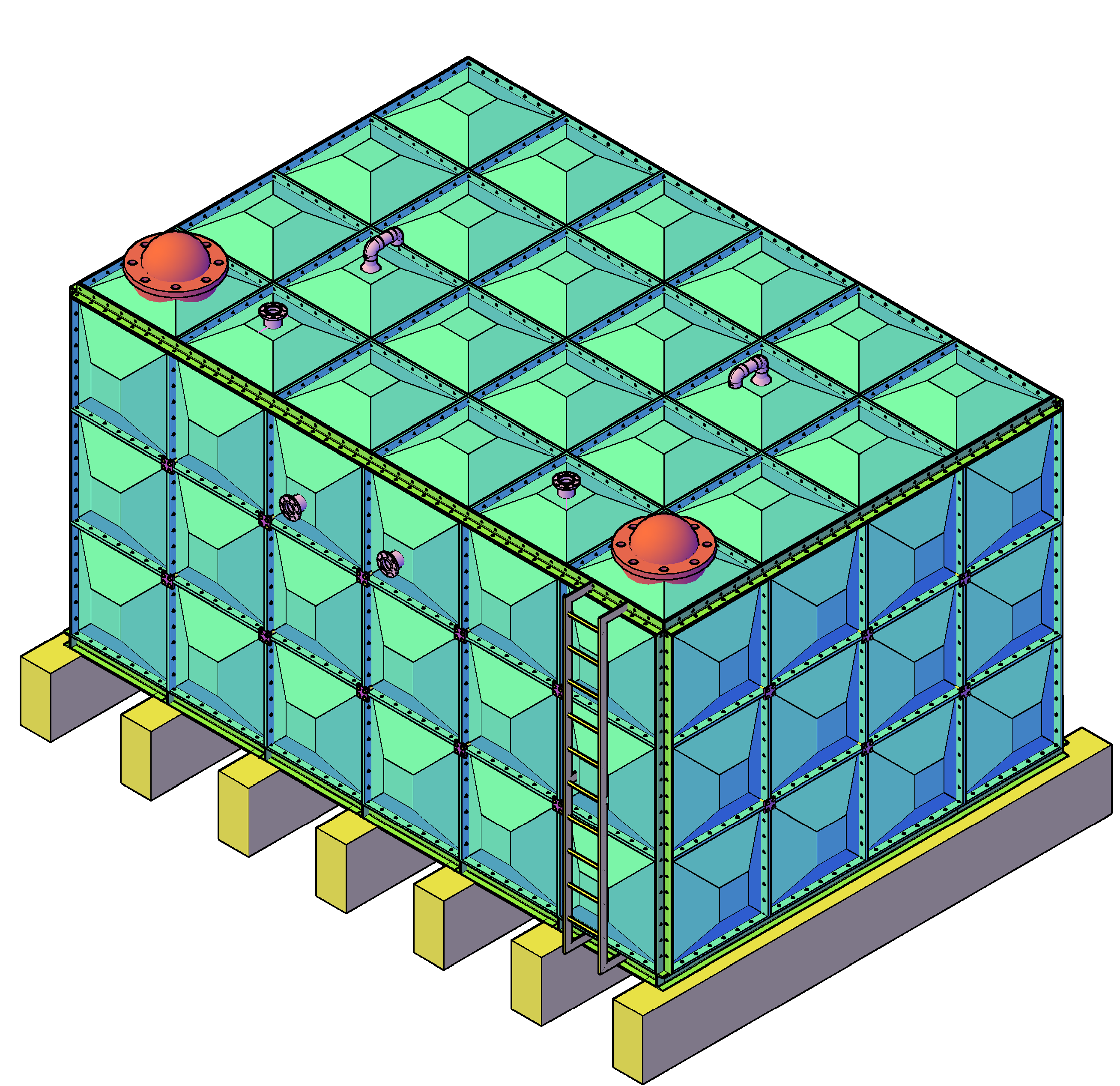 72m³水箱玻璃钢面板