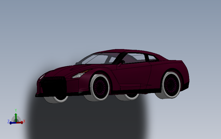 nissan GTR汽车_SOLIDWORKS 2021_模型图纸下载 – 懒石网