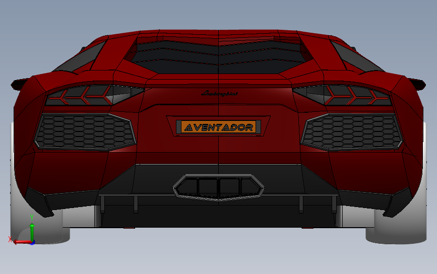 兰博基尼Aventador LP-700 背面视图