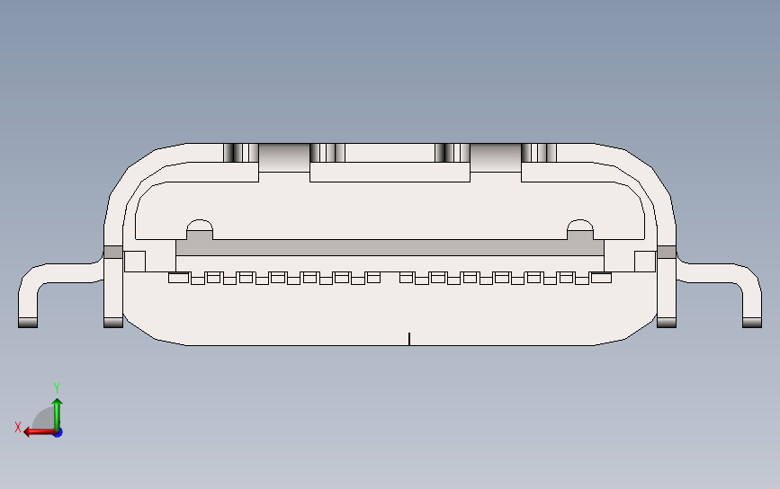 USB C 连接器水平板载 1.6mm_SOLIDWORKS 2017_模型图纸下载 – 懒石网