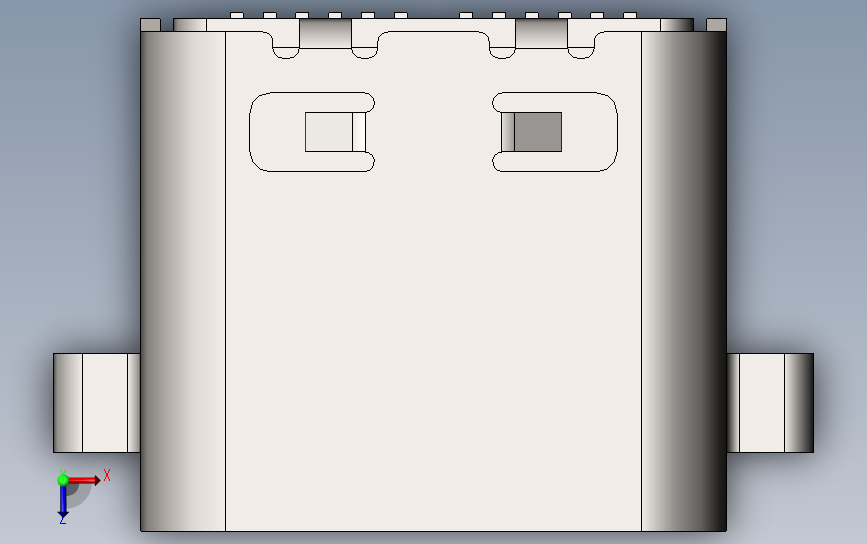 USB C 连接器水平板载 1.6mm_SOLIDWORKS 2017_模型图纸下载 – 懒石网
