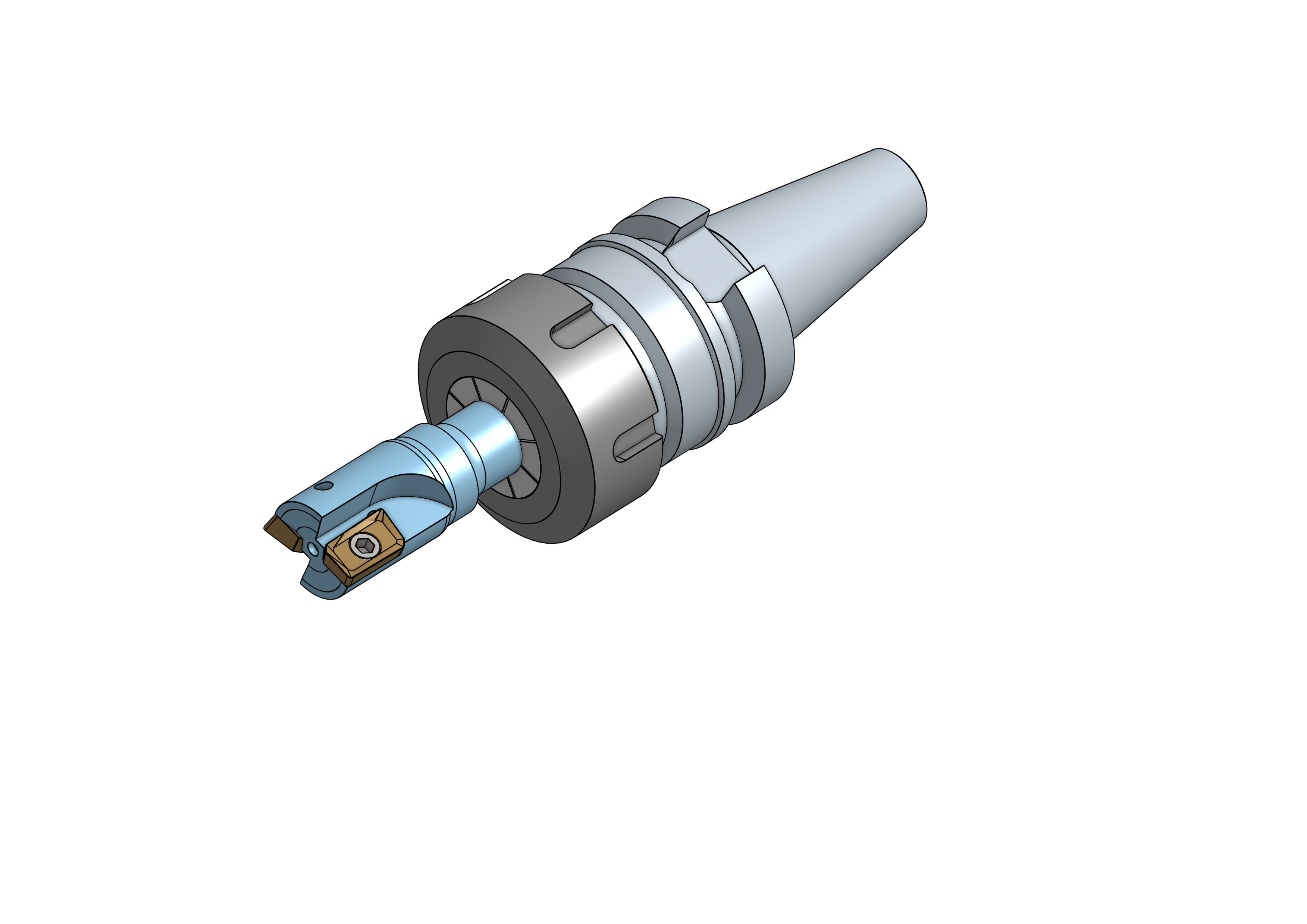 带 25mm 面铣刀的 BT30-ER32-60 夹头刀柄