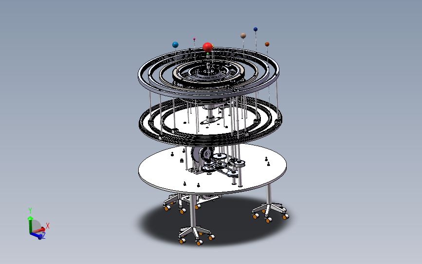 机械结构模拟太阳系行星运动