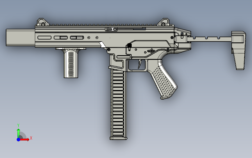 手枪口径卡宾枪(PCC)——SMG-45 正面视图