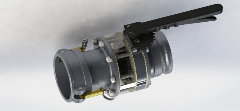 groove butterfly valve槽式蝶阀3D数模图纸 Solidworks设计 附STEP