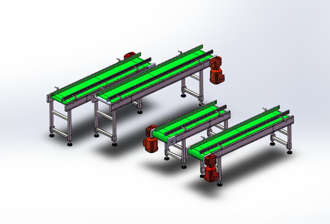 一种皮带输送机设计 Solidworks 2018 模型图纸下载 懒石网