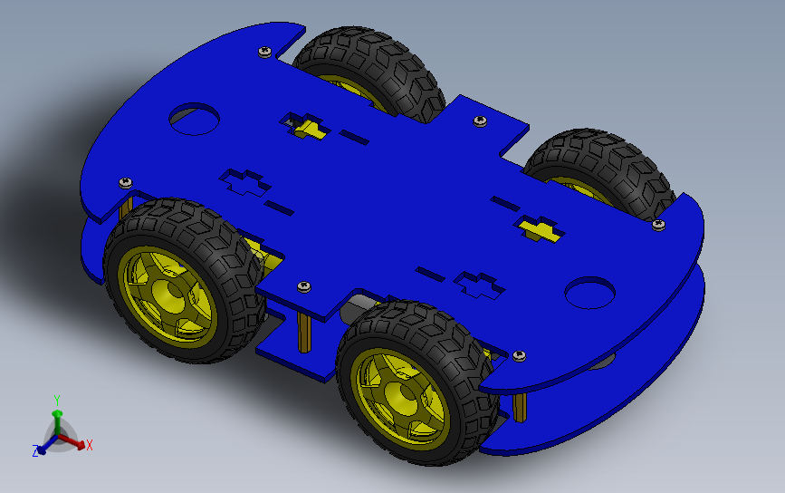 用于Raspberry Pi或Arduino的编程小车底盘_SOLIDWORKS 2021_模型图纸下载 – 懒石网