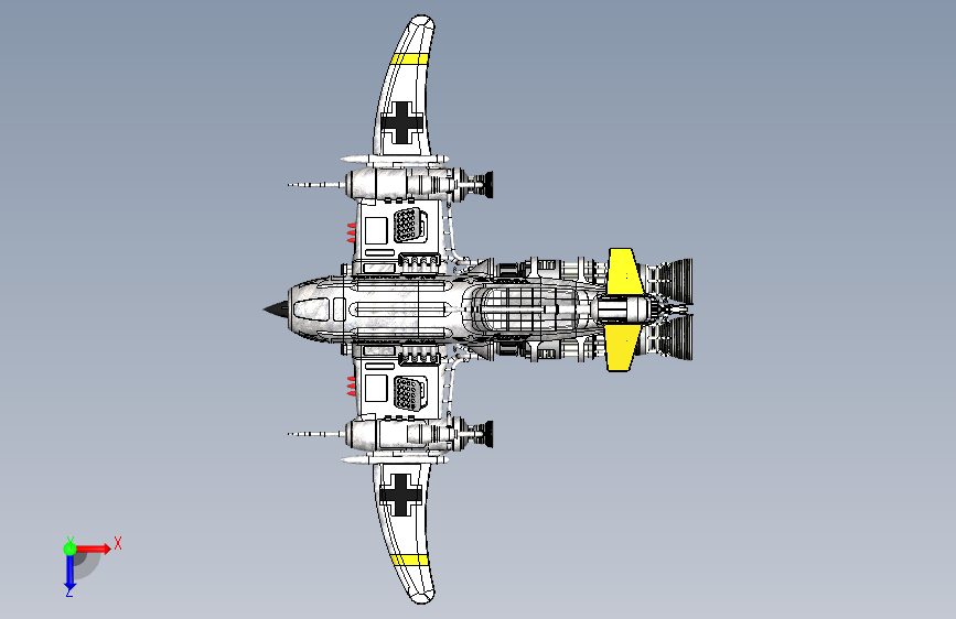 空间战机_SOLIDWORKS 2015_模型图纸下载 – 懒石网