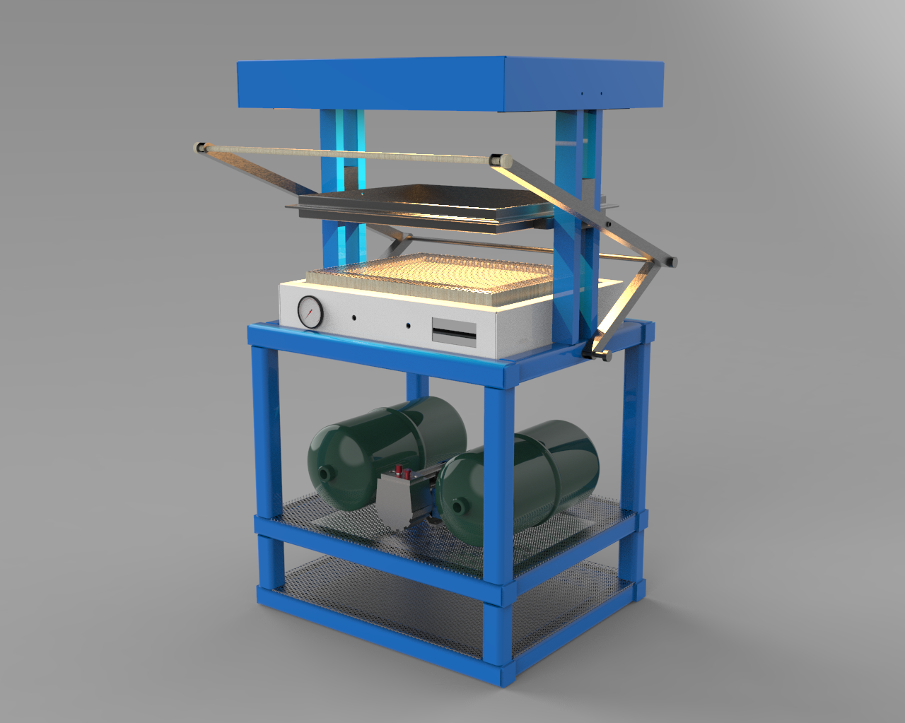 pull-caster真空成型机3D数模图纸 Solidworks设计