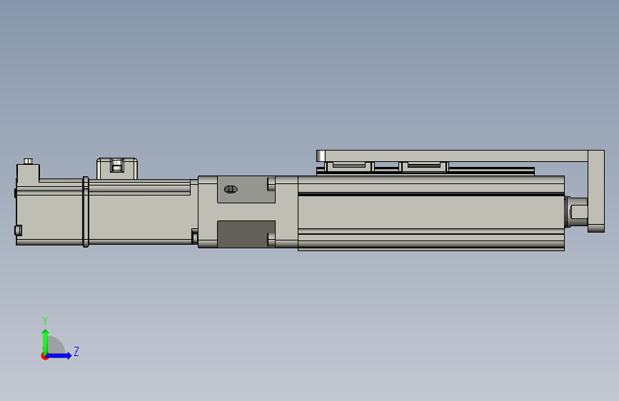 C25-50-1210-D-T100W-L紧凑型电动缸 导轨导向推杆 缸径25mm 左侧视图