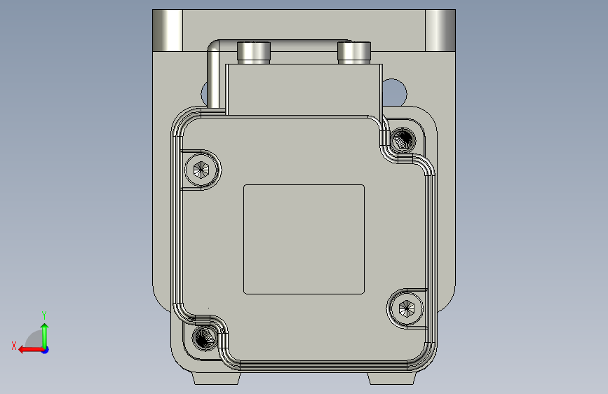 C25-50-1210-D-T100W-L紧凑型电动缸 导轨导向推杆 缸径25mm 背面视图