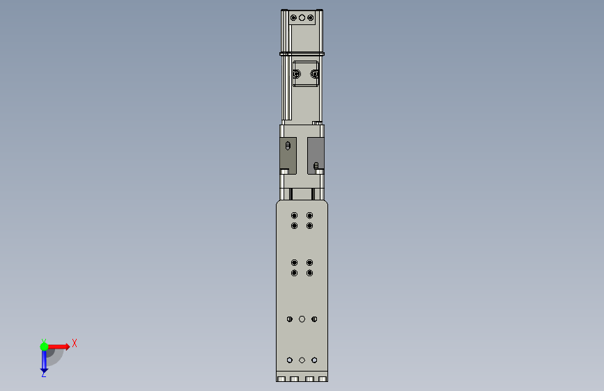 C25-50-1210-D-T100W-L紧凑型电动缸 导轨导向推杆 缸径25mm 俯视图