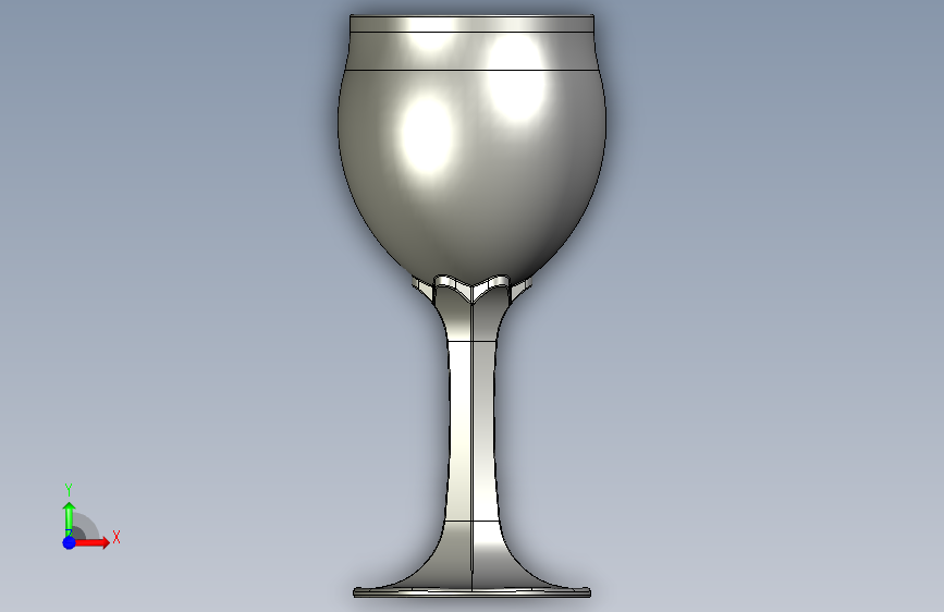 红酒杯 正面视图