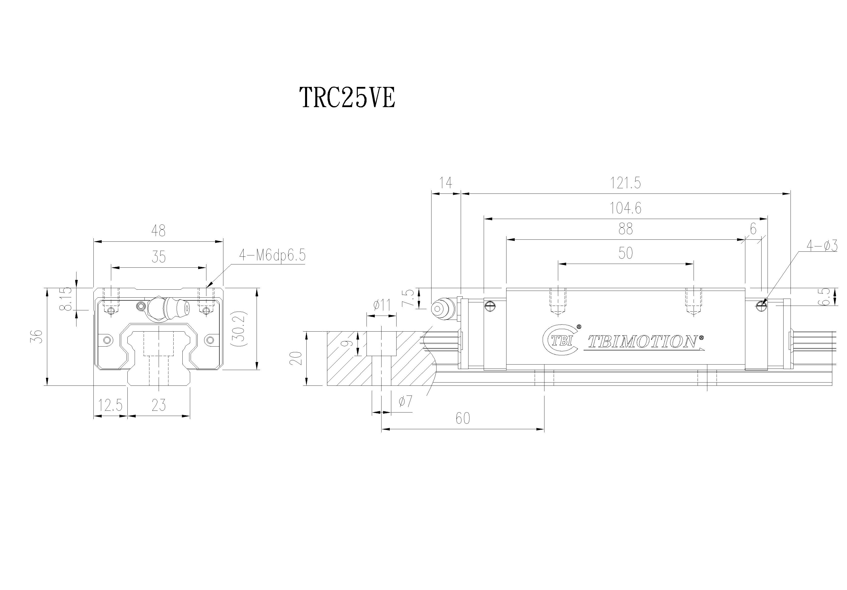 TBI 线性滑轨TRC25VE-WW