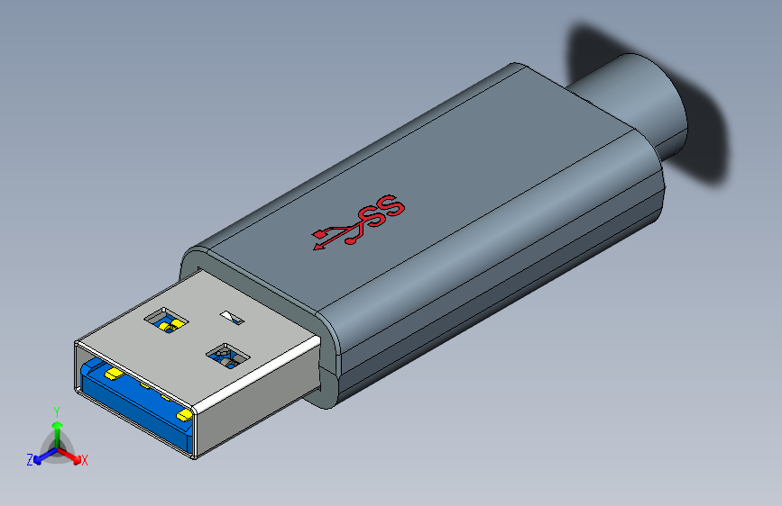 USB3防雷电缆 主视图