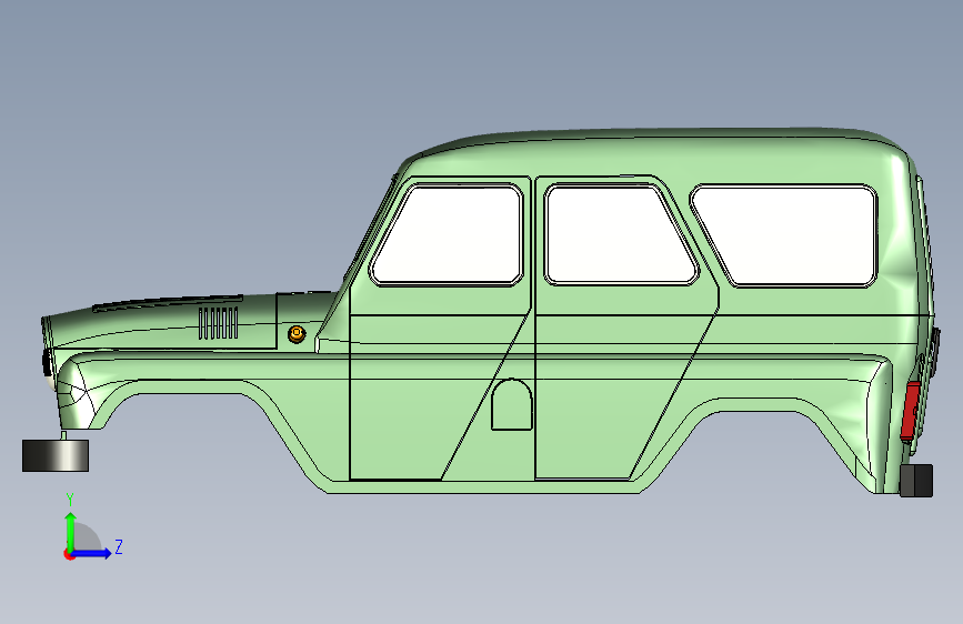 УАЗ-3151-8陆军版3151,越野4x4越野车车身 左侧视图