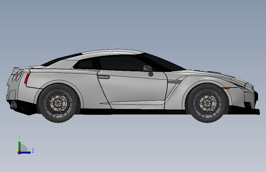 Nissan尼桑GTR超级跑车模型_SOLIDWORKS 2022_模型图纸下载 – 懒石网