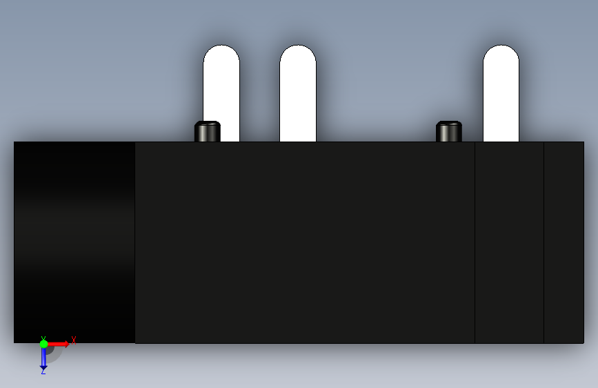 PJ-320 DIP 插孔 3.5mm 3 针连接器 俯视图