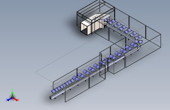 汽车前灯的识别、涂漆和固化过程的输送机