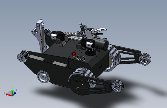 UGV摇臂车结构3D图纸 Solidworks设计