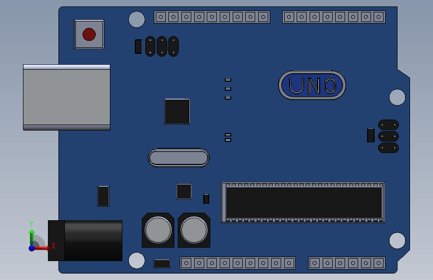 Arduino Uno R3单片机开发板物联网模块_SOLIDWORKS 2018_模型图纸下载 – 懒石网