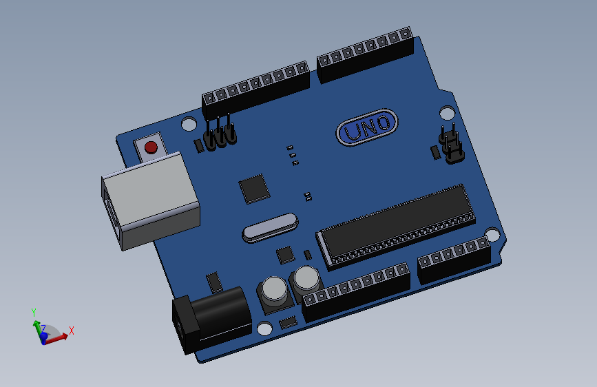 Arduino Uno R3单片机开发板物联网模块_SOLIDWORKS 2018_模型图纸下载 – 懒石网