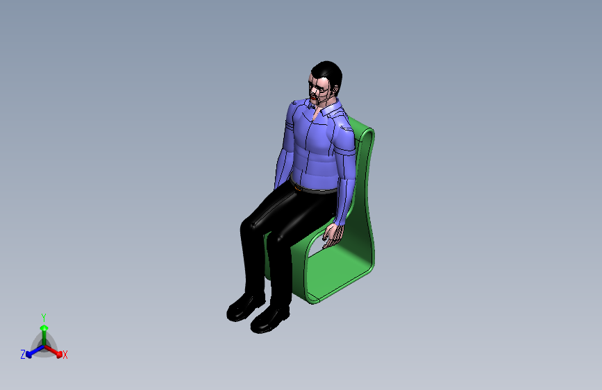 坐姿人体模型 Solidworks 2020 模型图纸下载 懒石网