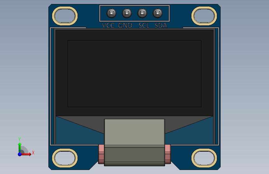 OLED 128x 64显示模块 正面视图