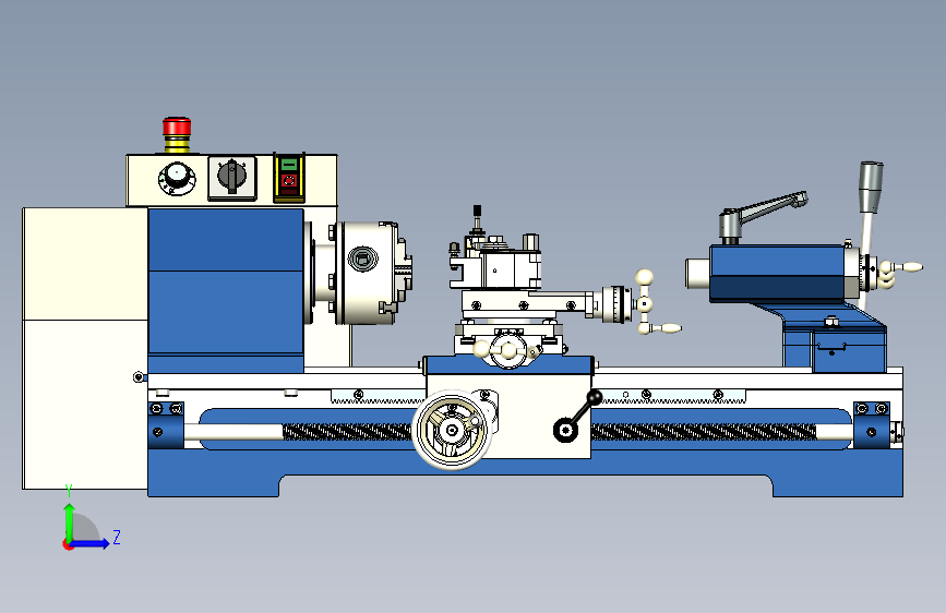 Wabeco D4000小型桌面迷你车床 左侧视图