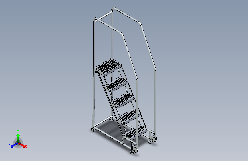 可移动梯子铝制倾翻式平台梯