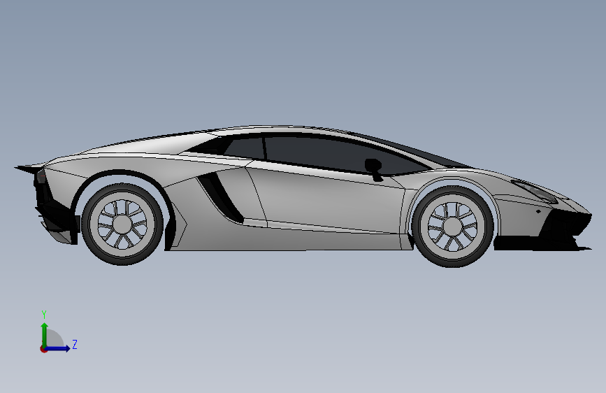 兰博基尼 Aventador 跑车模型 左侧视图