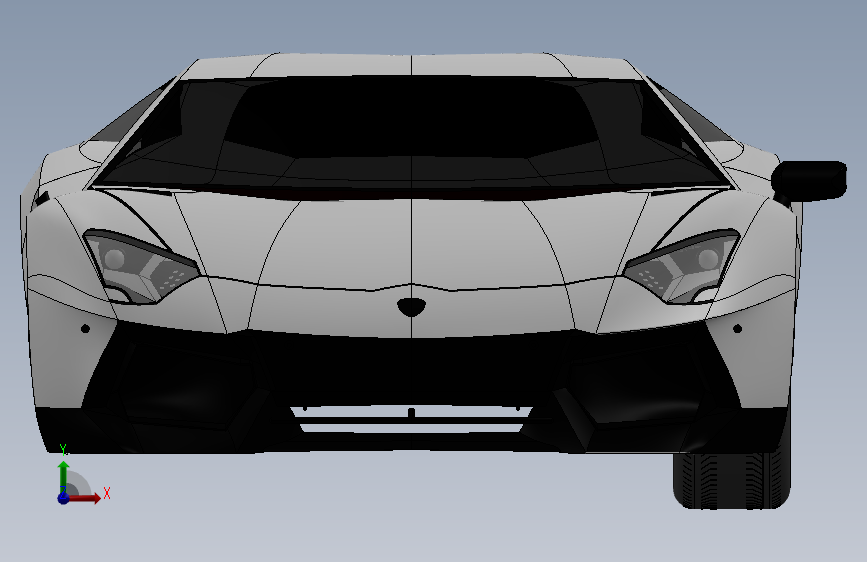 兰博基尼 Aventador 跑车模型 正面视图