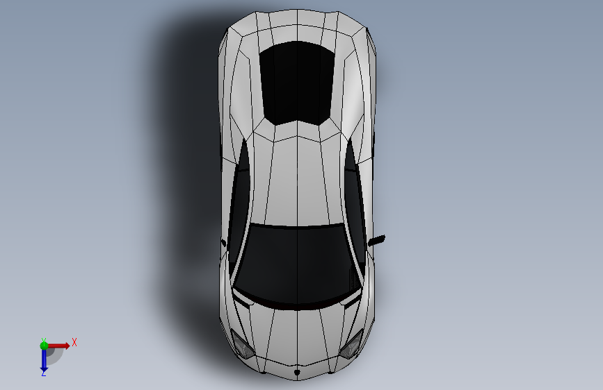 兰博基尼 Aventador 跑车模型 俯视图