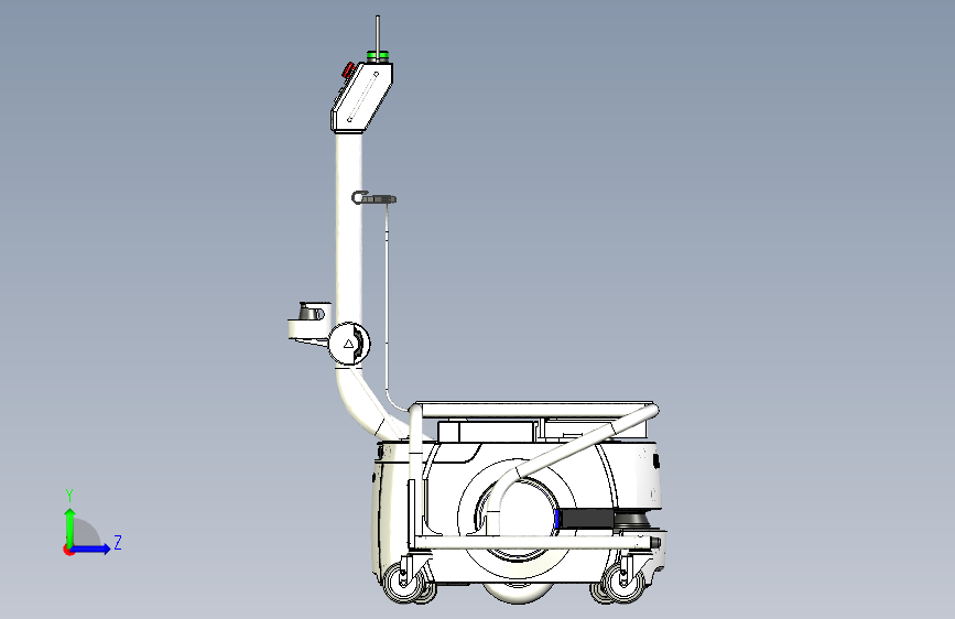 A42 Omron LD CartGV移动机器人车及其载重平台3D图纸 x_t格式 左侧视图