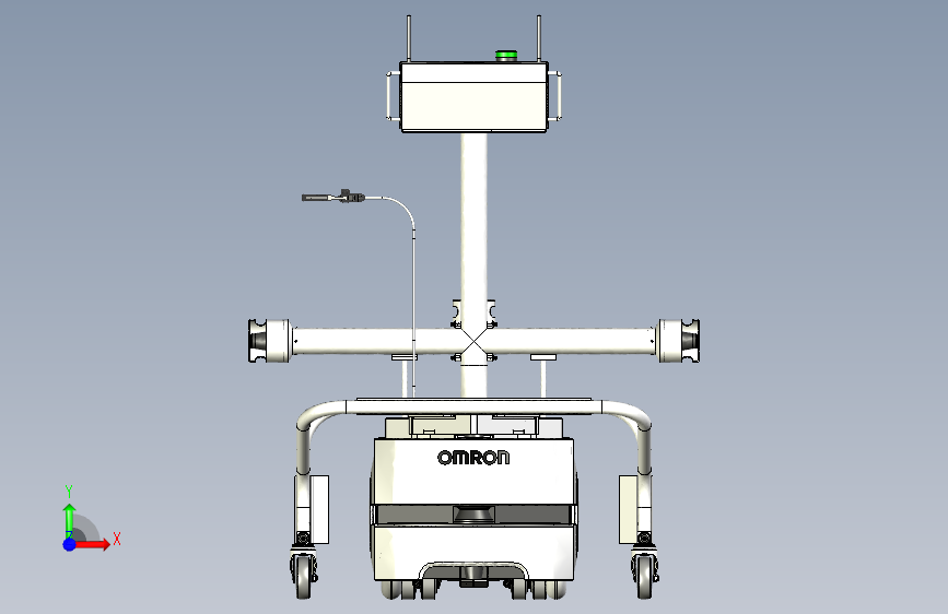 A42 Omron LD CartGV移动机器人车及其载重平台3D图纸 x_t格式 正面视图