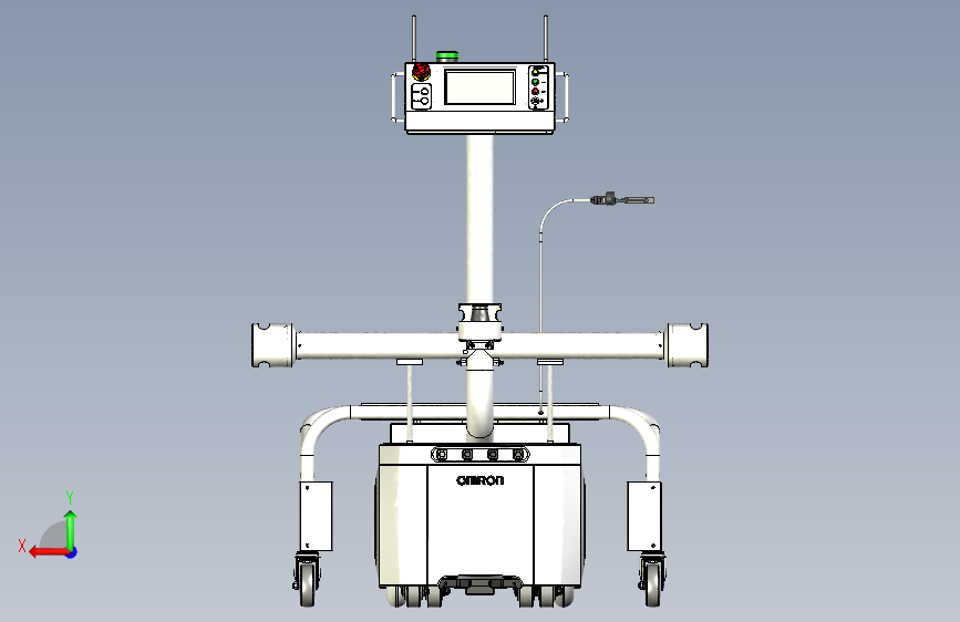 A42 Omron LD CartGV移动机器人车及其载重平台3D图纸 x_t格式 背面视图