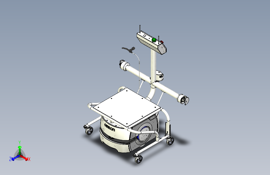 A42 Omron LD CartGV移动机器人车及其载重平台3D图纸 x_t格式 主视图