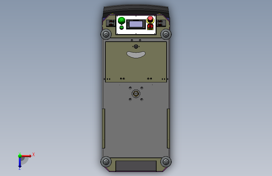 A59 潜伏智能AGV小车模型3D图纸 solidworks设计 俯视图