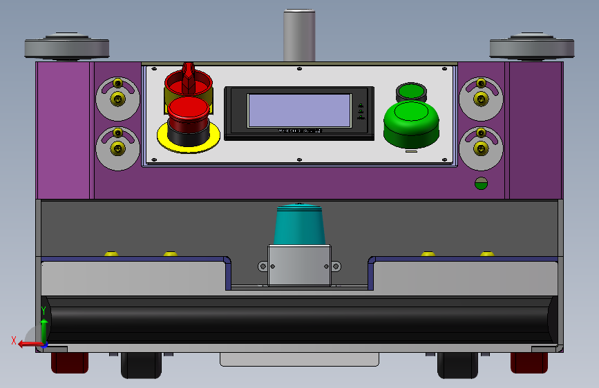 A59 潜伏智能AGV小车模型3D图纸 solidworks设计 背面视图