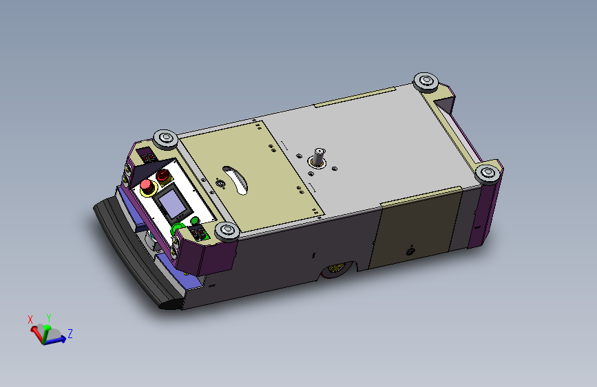 A59 潜伏智能AGV小车模型3D图纸 solidworks设计 主视图