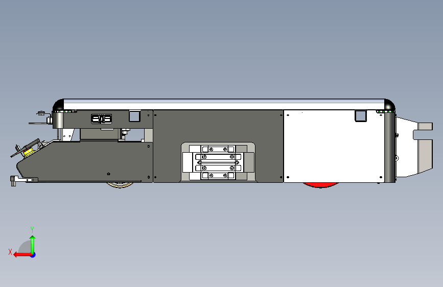 A54 Comau AGILE1500 AGV智能导航车模型3D图纸 STEP格式 背面视图