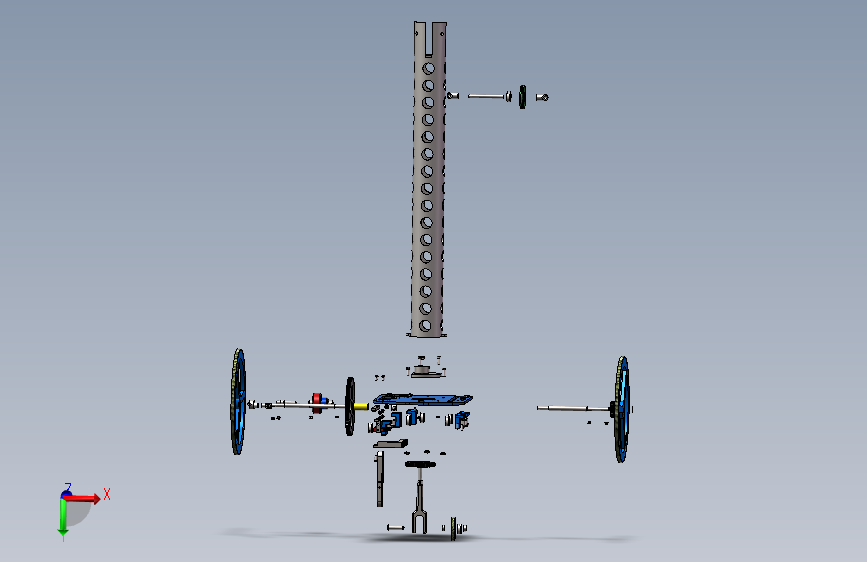 B08  无碳小车(天津理工大学)设计图纸 solidworks建模 附平面cad格式