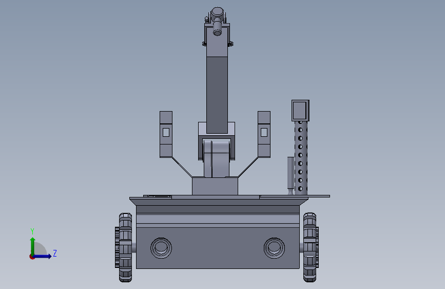 D08-research operated vehicle机械手小车3D图纸 Solidworks设计 左侧视图