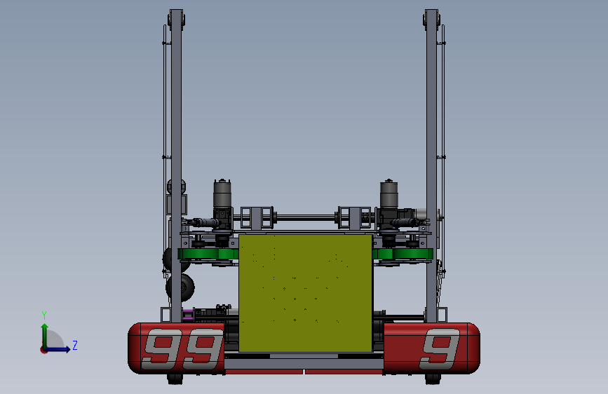 D12-Team 999 2018 Switchback机器人比赛小车3D图纸 Solidworks设计 左侧视图