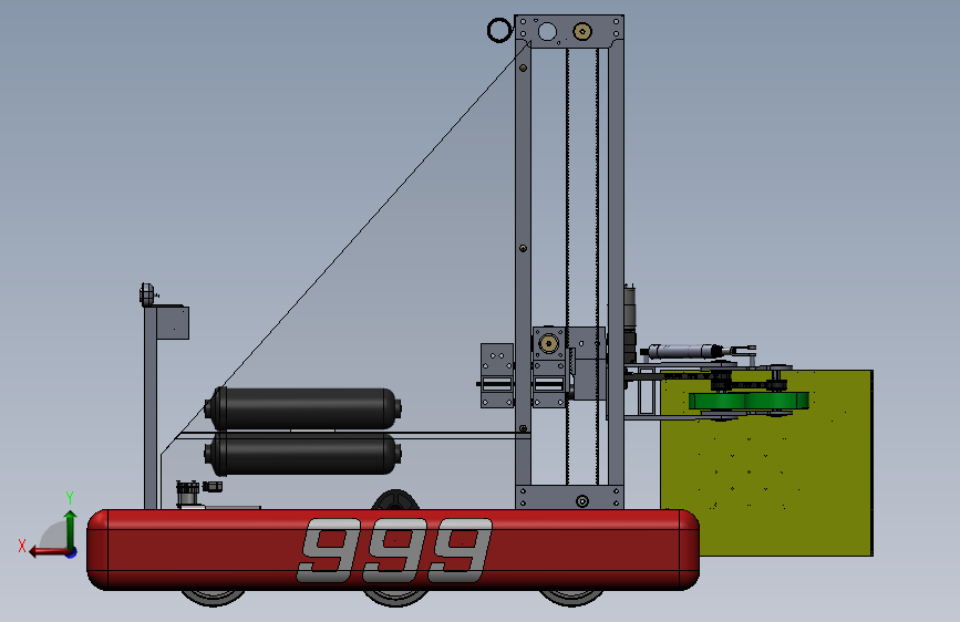 D12-Team 999 2018 Switchback机器人比赛小车3D图纸 Solidworks设计 背面视图