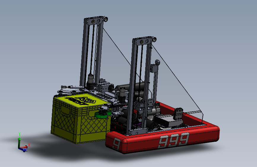 D12-Team 999 2018 Switchback机器人比赛小车3D图纸 Solidworks设计 主视图